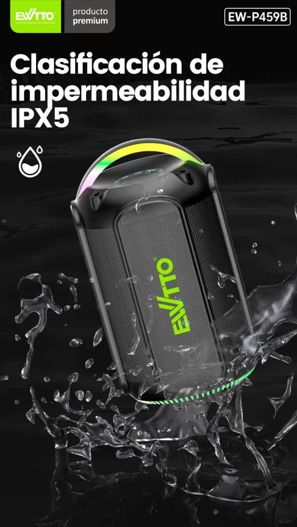 🔊 EWTTO EW-P459B – Potencia Brutal 100W con Sonido 360° (IVA INCLUIDO)