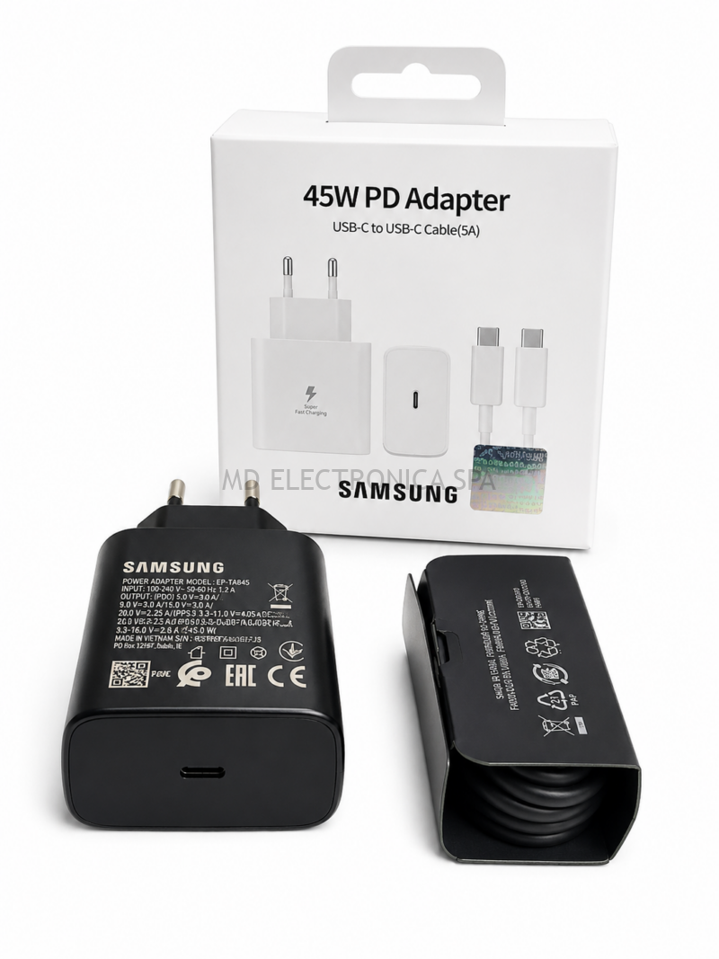 Cargador 45W PD USB-C + Cable USB