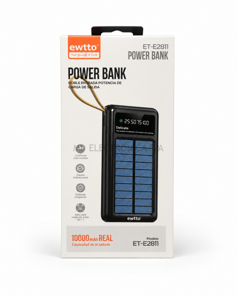Power Bank Solar Ewtto de 10.000 mAh