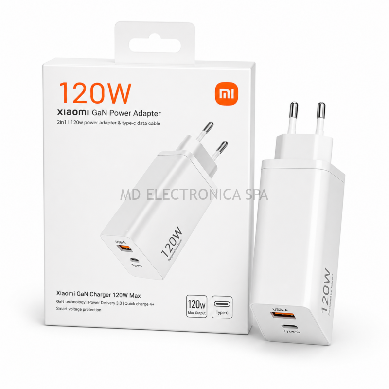 Cargador Xiaomi 120W GaN Max | USB-A + USB-C
